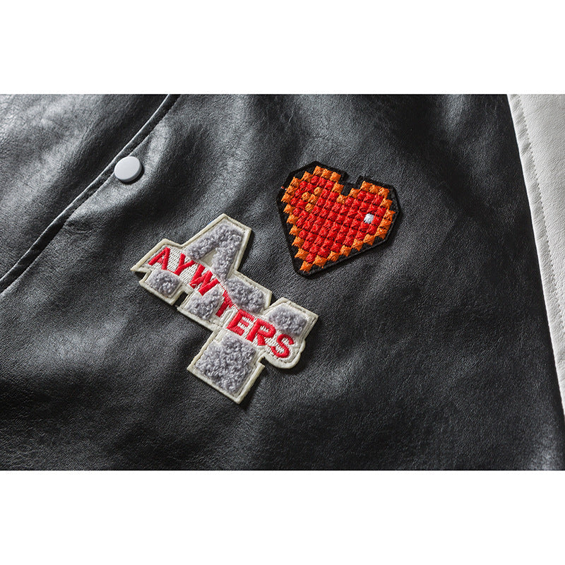 Valentine 'S Day Jacket Color Contrast Patchwork Love Casual Jacket