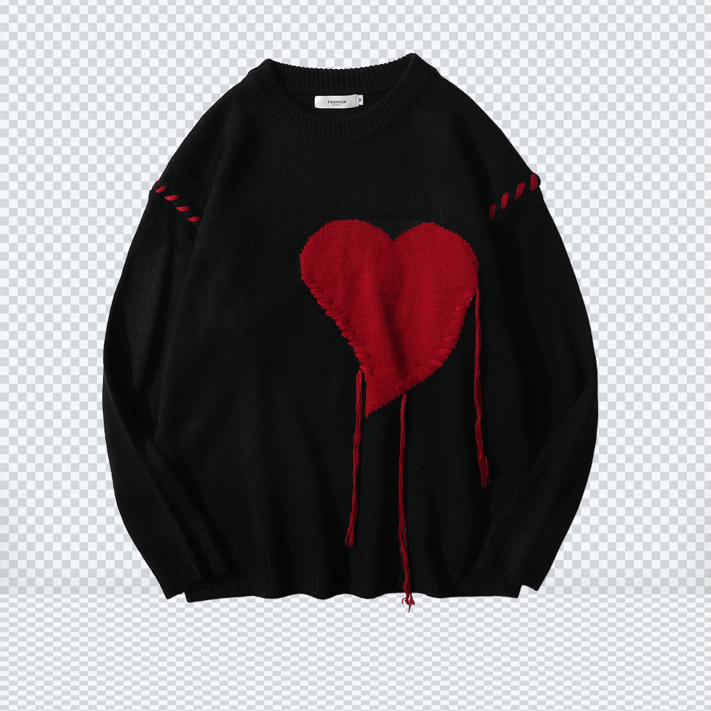 Valentine 'S Day Jacket Autumn And Winter Love Soft Glutinous Sweater Men 'S And Women 'S Long Sleeves Oversize Couple Sweater