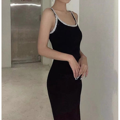Valentine's Day Dress Solid Color Dress Slim Fit Sexy Backless Dress