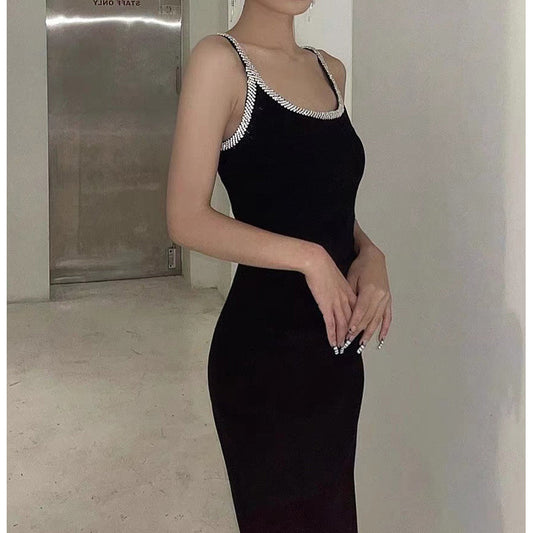 Valentine's Day Dress Solid Color Dress Slim Fit Sexy Backless Dress