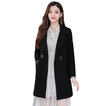 Valentine's Day Jacket Autumn and Winter Suit Collar Double-Faced Woolen Goods Woolen Coat for Women