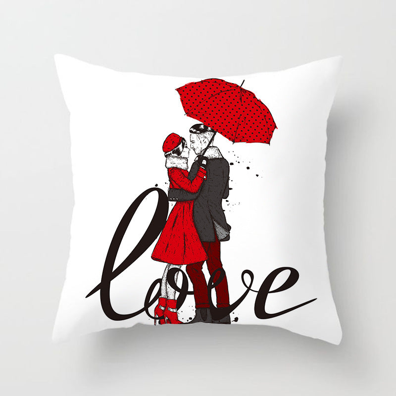 Valentine 'S Day Pillow Covers 4 Piece Random Styles Together Holiday Home Sofa Cushion Cushion Cover