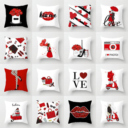 Valentine 'S Day Pillow Covers 4 Piece Random Styles Together Holiday Home Sofa Cushion Cushion Cover