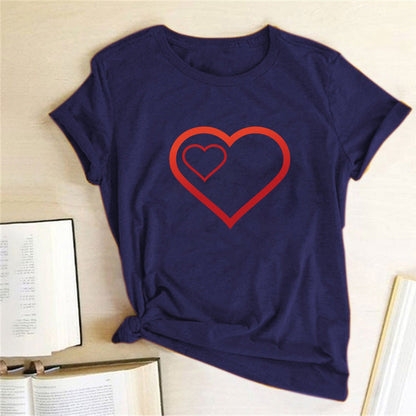 Valentine 'S Day T Shirts Couples Pattern Printed Couple T-shirt Loose Couple Outfit