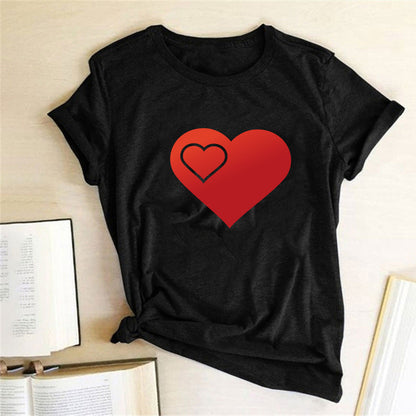Valentine 'S Day T Shirts Couples Pattern Printed Couple T-shirt Loose Couple Outfit