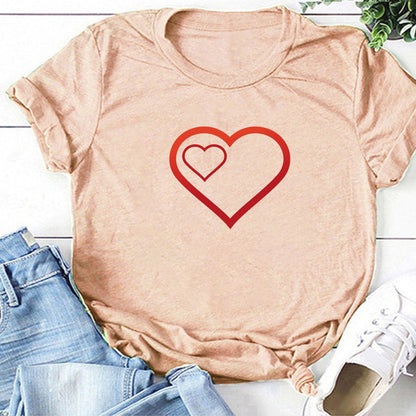 Valentine 'S Day T Shirts Couples Pattern Printed Couple T-shirt Loose Couple Outfit