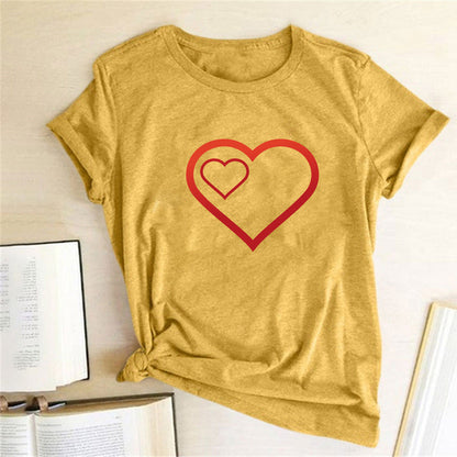 Valentine 'S Day T Shirts Couples Pattern Printed Couple T-shirt Loose Couple Outfit