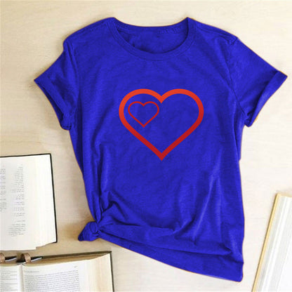 Valentine 'S Day T Shirts Couples Pattern Printed Couple T-shirt Loose Couple Outfit