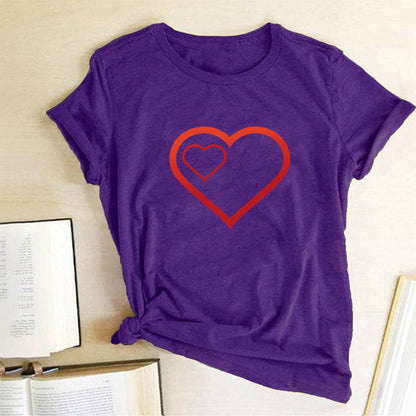 Valentine 'S Day T Shirts Couples Pattern Printed Couple T-shirt Loose Couple Outfit