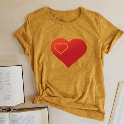 Valentine 'S Day T Shirts Couples Pattern Printed Couple T-shirt Loose Couple Outfit