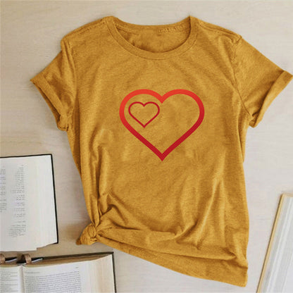 Valentine 'S Day T Shirts Couples Pattern Printed Couple T-shirt Loose Couple Outfit