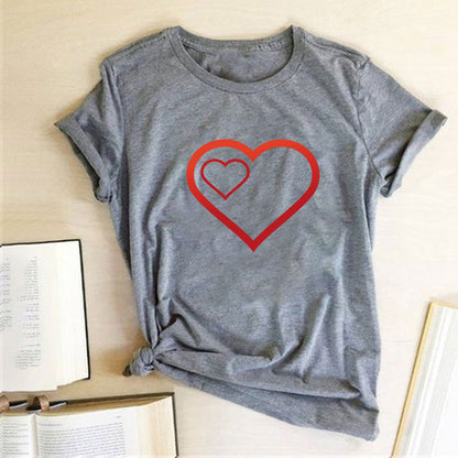 Valentine 'S Day T Shirts Couples Pattern Printed Couple T-shirt Loose Couple Outfit