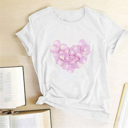Valentine 'S Day T Shirts Couples Love Pattern Printed Women 'S T-shirt