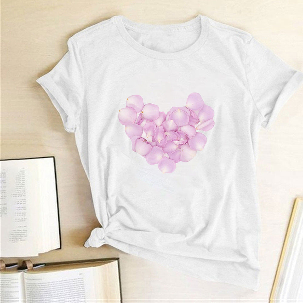 Valentine 'S Day T Shirts Couples Love Pattern Printed Women 'S T-shirt