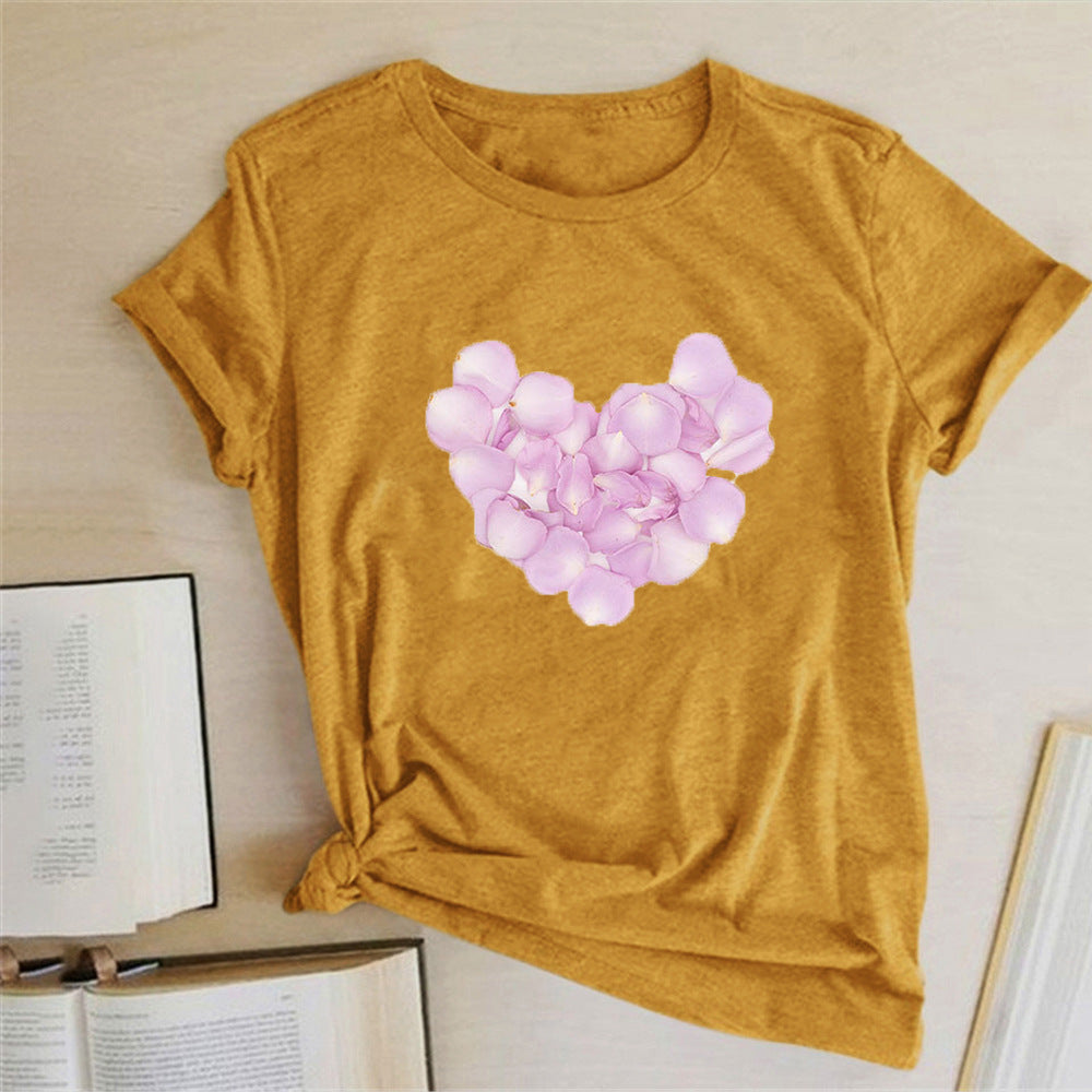 Valentine 'S Day T Shirts Couples Love Pattern Printed Women 'S T-shirt