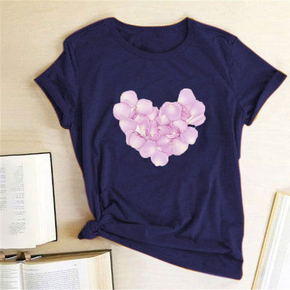 Valentine 'S Day T Shirts Couples Love Pattern Printed Women 'S T-shirt