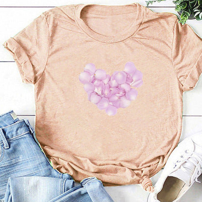 Valentine 'S Day T Shirts Couples Love Pattern Printed Women 'S T-shirt
