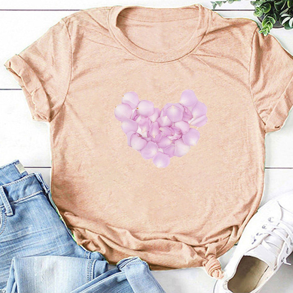 Valentine 'S Day T Shirts Couples Love Pattern Printed Women 'S T-shirt
