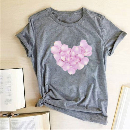 Valentine 'S Day T Shirts Couples Love Pattern Printed Women 'S T-shirt