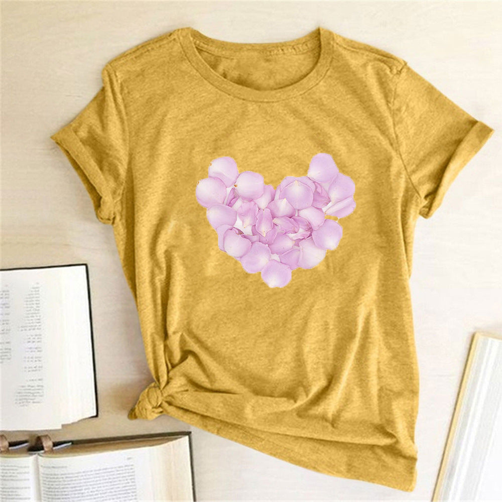 Valentine 'S Day T Shirts Couples Love Pattern Printed Women 'S T-shirt