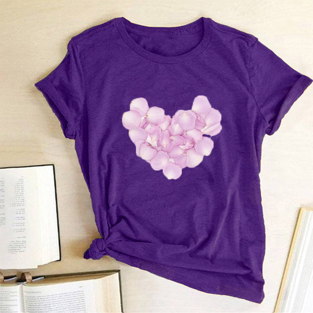 Valentine 'S Day T Shirts Couples Love Pattern Printed Women 'S T-shirt