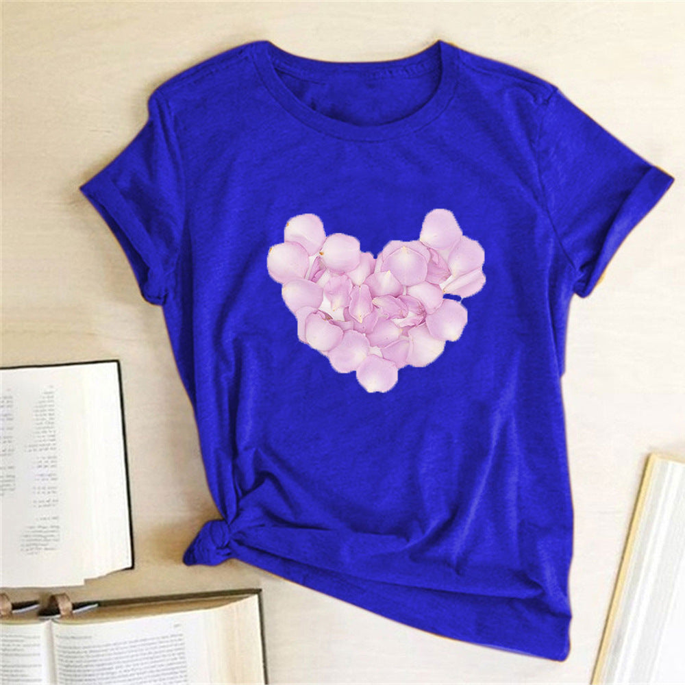 Valentine 'S Day T Shirts Couples Love Pattern Printed Women 'S T-shirt