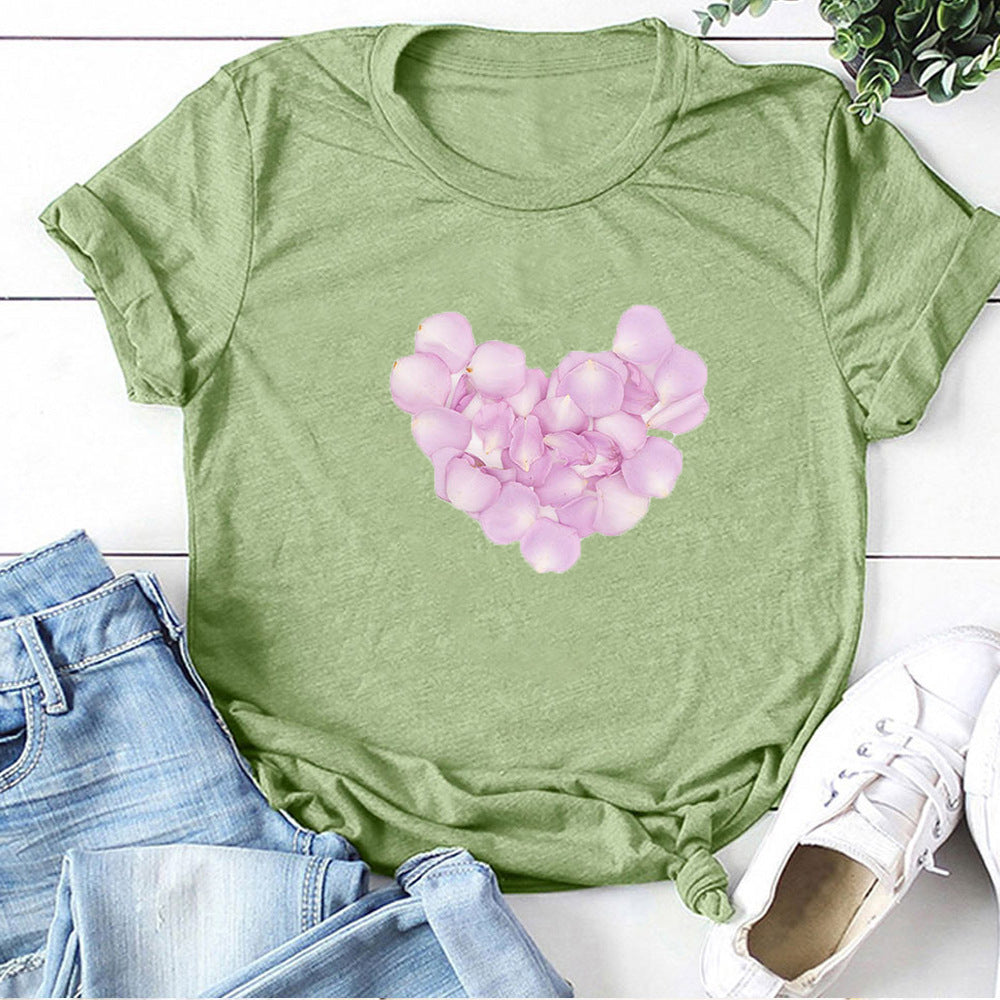 Valentine 'S Day T Shirts Couples Love Pattern Printed Women 'S T-shirt