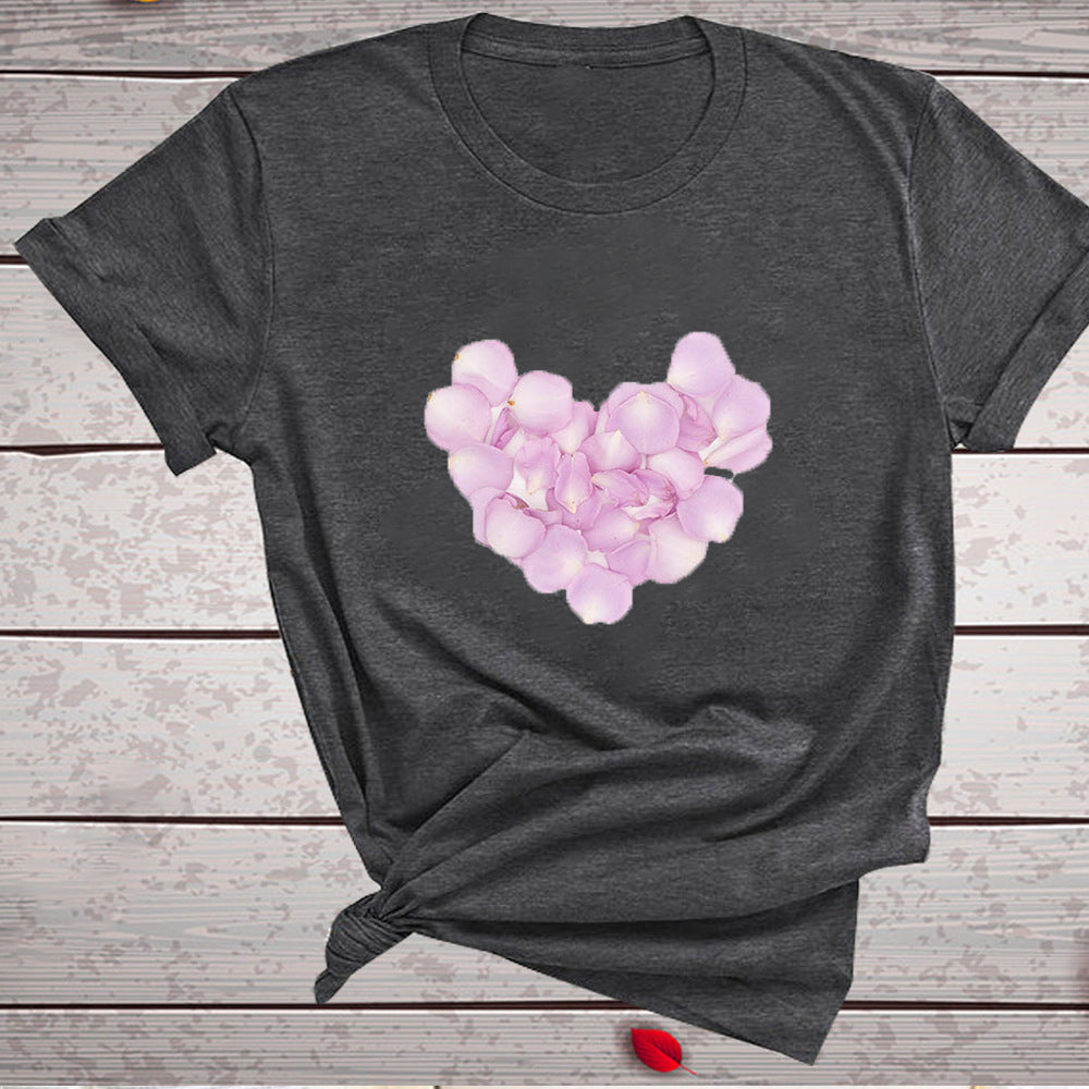Valentine 'S Day T Shirts Couples Love Pattern Printed Women 'S T-shirt
