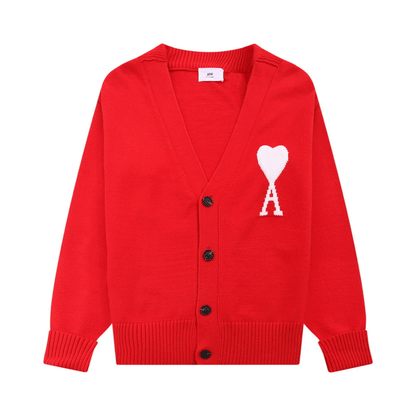 Valentine's Day Jacket Ami Cardigan Sweater Jacquard Love a Men's and Women's Couple Coat