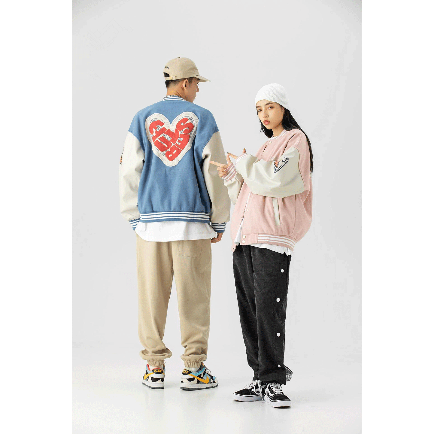 Valentine 'S Day Jacket Autumn Love Foam Baseball Jacket Men 'S Loose