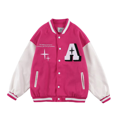 Valentine's Day Jacket Love Embroidered Baseball Uniform Coat for Men and Women