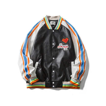 Valentine 'S Day Jacket Color Contrast Patchwork Love Casual Jacket