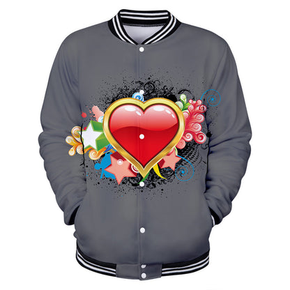 Valentine's Day Jacket Digital 3D Printed Baseball Uniform Jacket