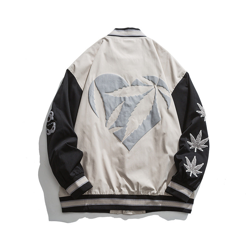 Valentine's Day Jacket Love Puff Print Baseball Jacket