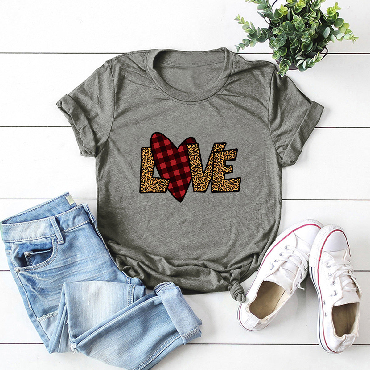 Valentine 'S Day T Shirts Couples Top Short Sleeve T-shirt For Women