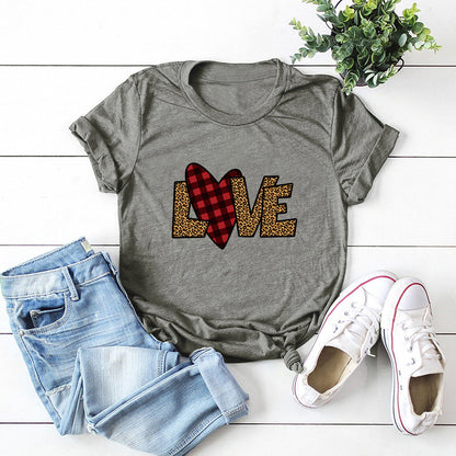 Valentine 'S Day T Shirts Couples Top Short Sleeve T-shirt For Women