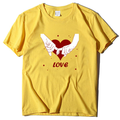 Valentine 'S Day T Shirt T-shirt Short Sleeve Love Printed Summer