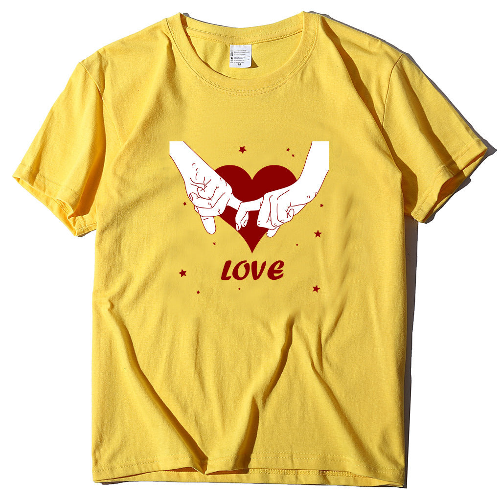 Valentine 'S Day T Shirt T-shirt Short Sleeve Love Printed Summer