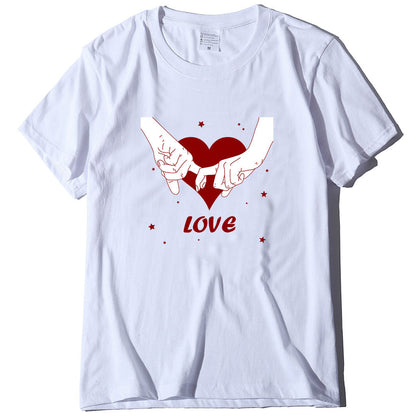Valentine 'S Day T Shirt T-shirt Short Sleeve Love Printed Summer