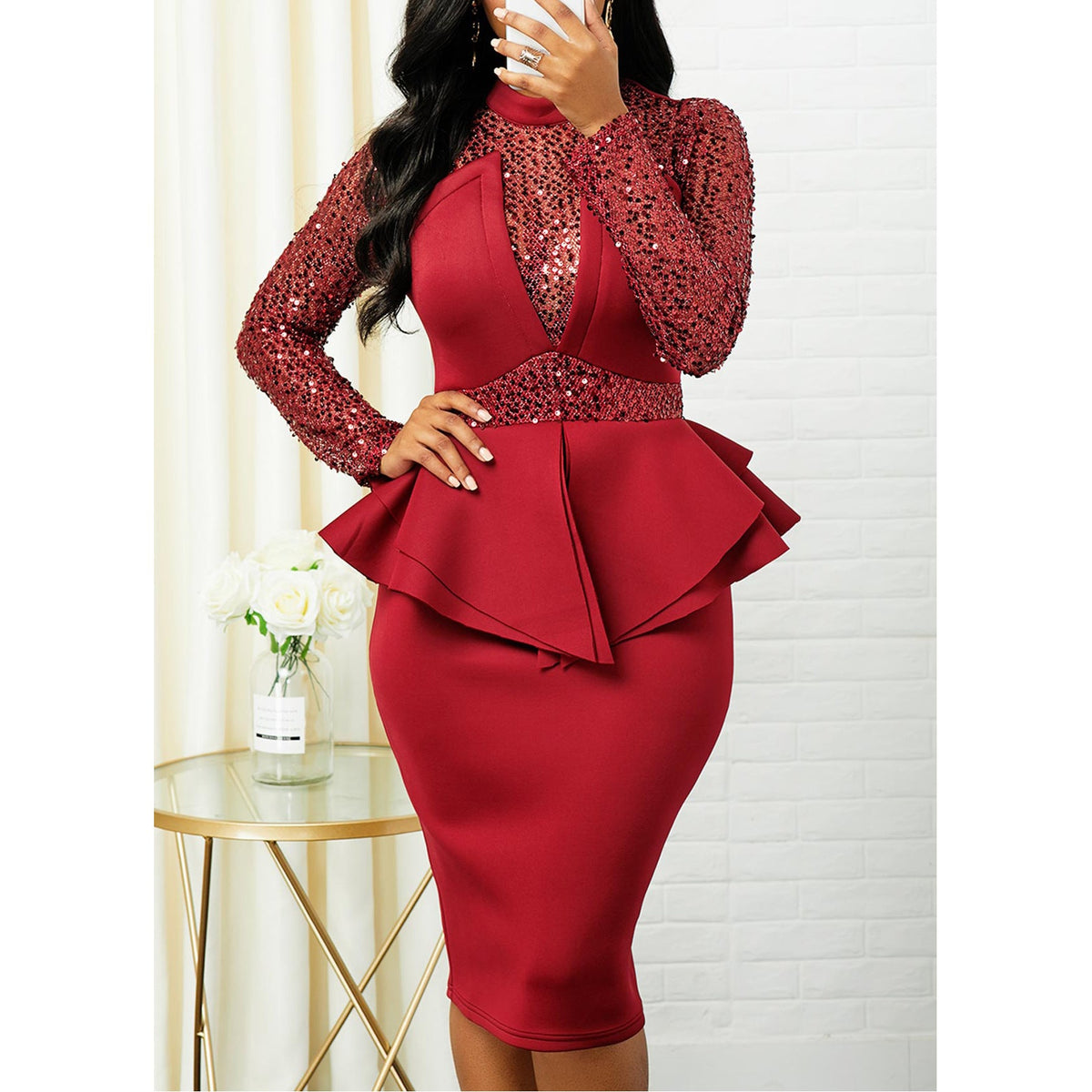 Valentine's Day Dress Party Evening Dress Mid-Length Professional Dress