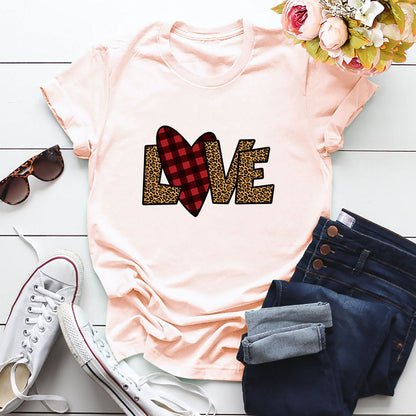 Valentine 'S Day T Shirts Couples Top Short Sleeve T-shirt For Women