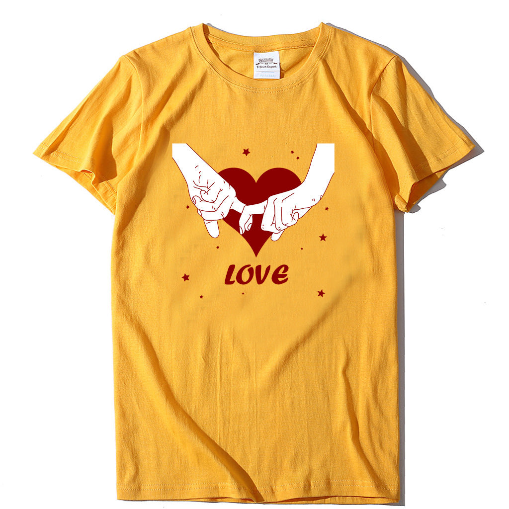 Valentine 'S Day T Shirt T-shirt Short Sleeve Love Printed Summer