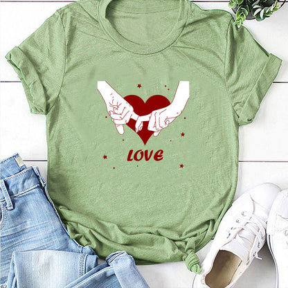 Valentine 'S Day T Shirt T-shirt Short Sleeve Love Printed Summer