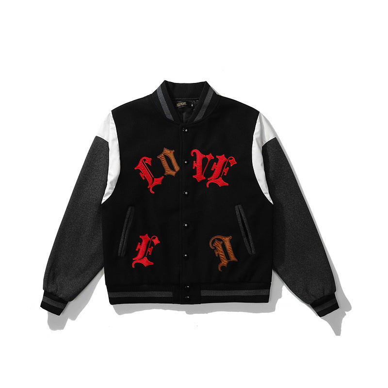 Valentine's Day Jacket Hip Hop Baseball Jacket Men's and Women's Oversize Loose Jacket Couple Style