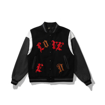 Valentine's Day Jacket Hip Hop Baseball Jacket Men's and Women's Oversize Loose Jacket Couple Style