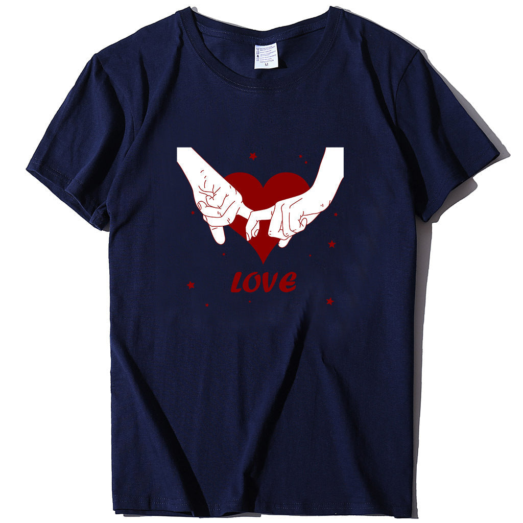 Valentine 'S Day T Shirt T-shirt Short Sleeve Love Printed Summer