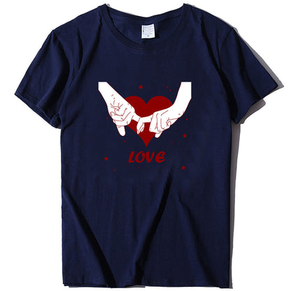 Valentine 'S Day T Shirt T-shirt Short Sleeve Love Printed Summer