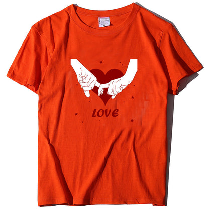 Valentine 'S Day T Shirt T-shirt Short Sleeve Love Printed Summer