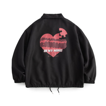 Valentine's Day Jacket Loose Heart Shape Printed Jacket