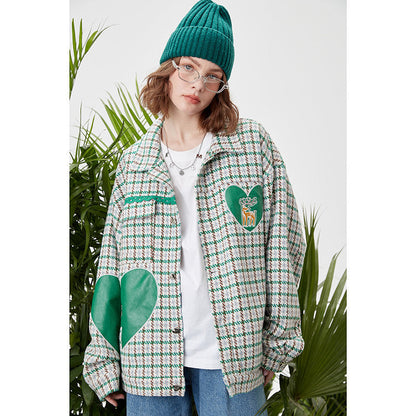 Valentine's Day Jacket Campus Love Pattern Youth Casual Jacket Men and Women